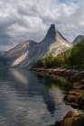 Norway, Narvik. Stetind Mountain and fjord. Art Print